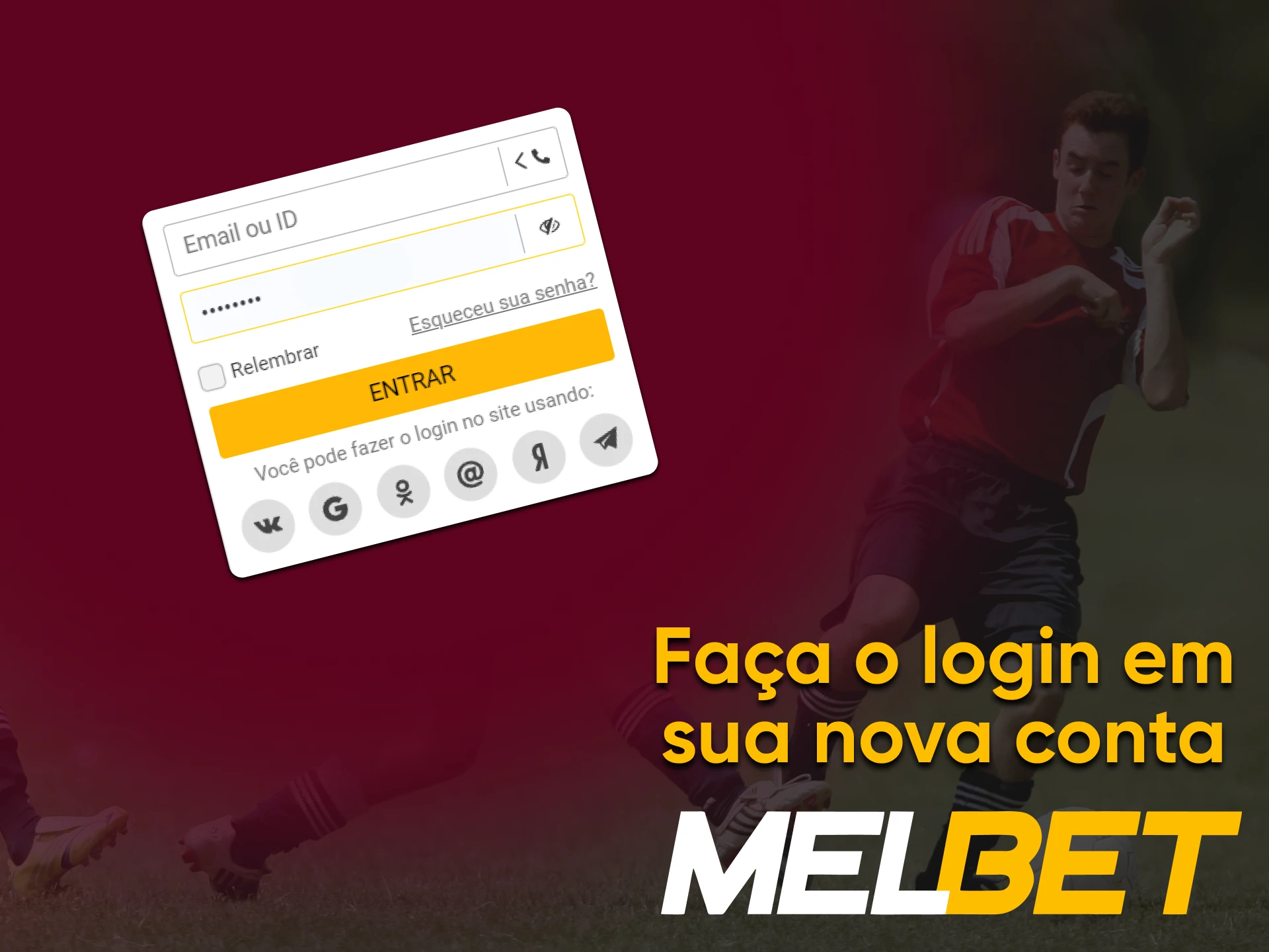 Para reabastecer a sua conta, inicie sessão na sua conta Melbet.