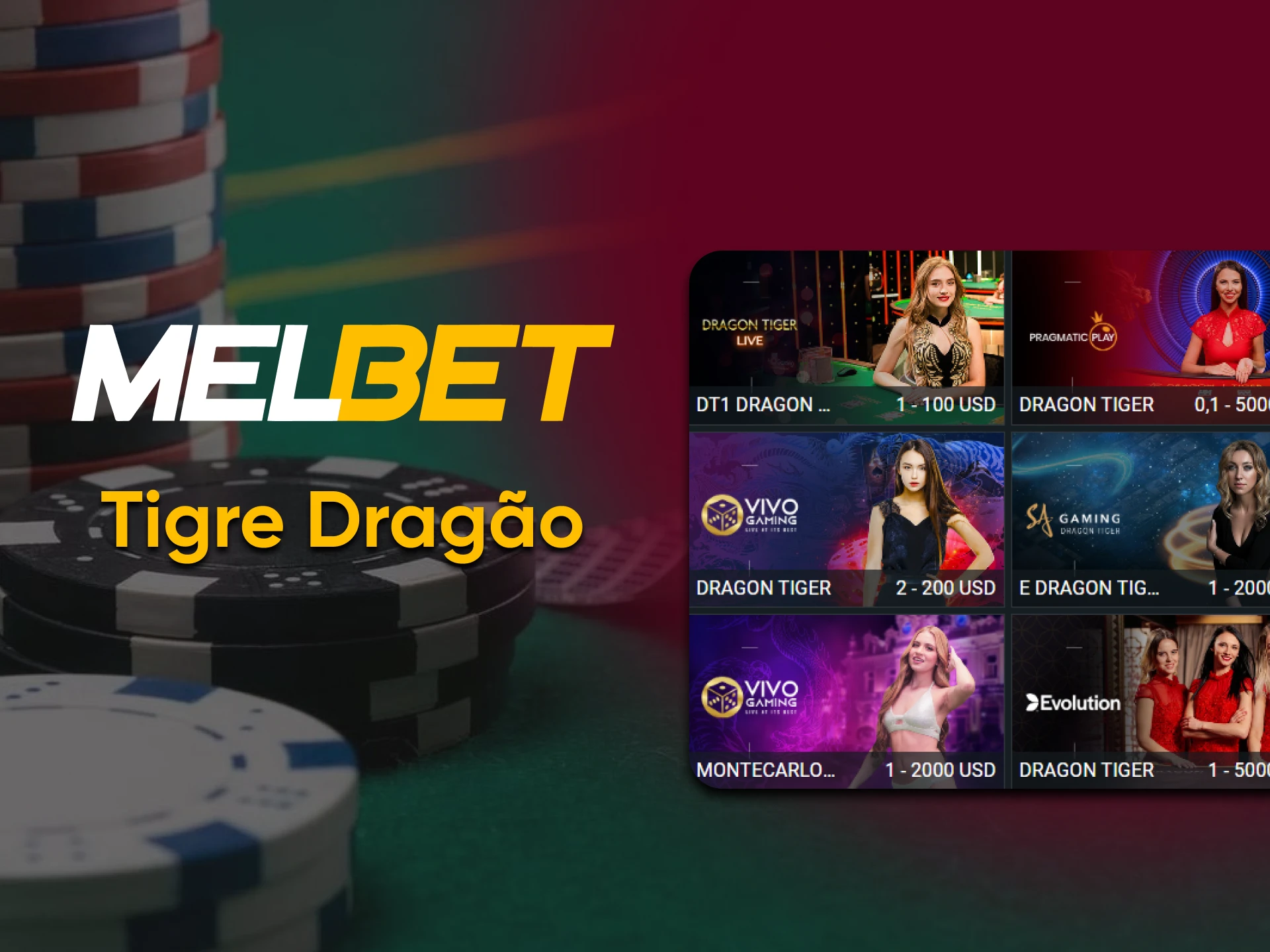 Jogue Tigre Dragao com Melbet.