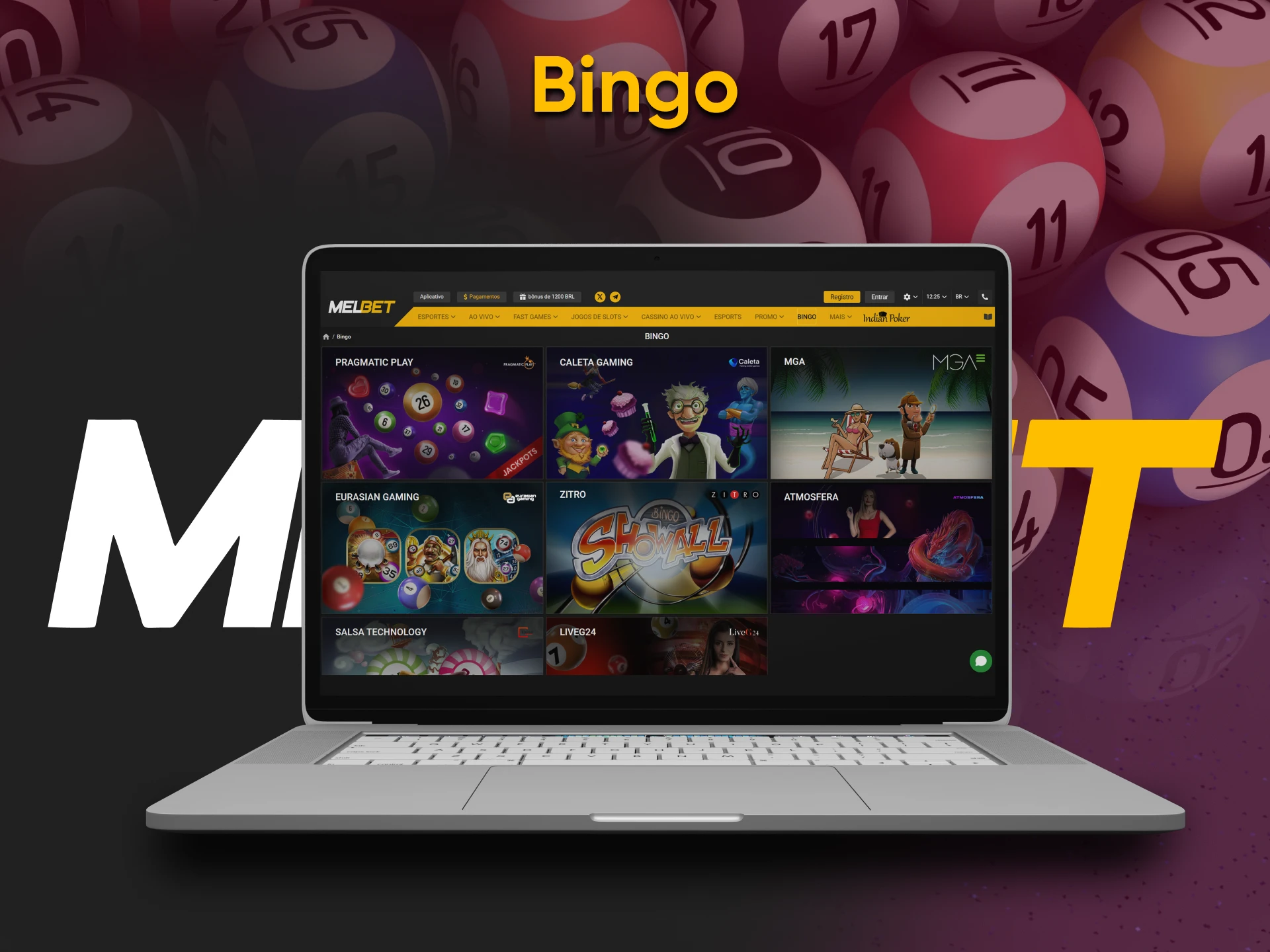 Para jogos de cassino Melbet, escolha Bingo.